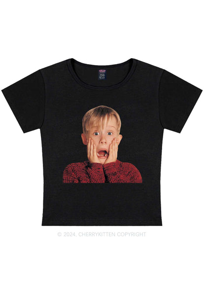 Christmas At Home Alone Y2K Baby Tee Cherrykitten