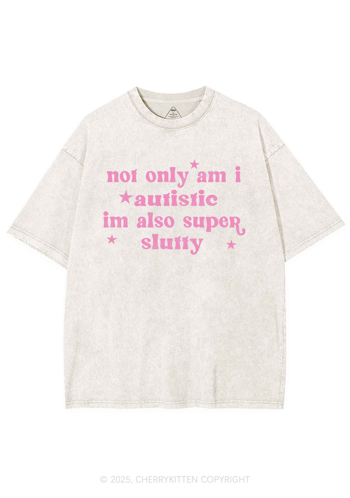 Autistic Slxtty Y2K Washed Tee Cherrykitten