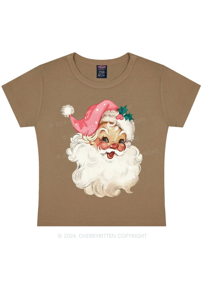 Christmas Pink Santa Y2K Baby Tee Cherrykitten