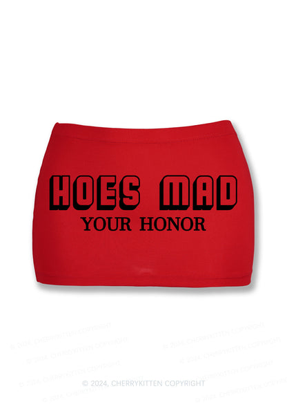 Hoes Mad Your Honor Y2K Mini Hip Skirt Cherrykitten