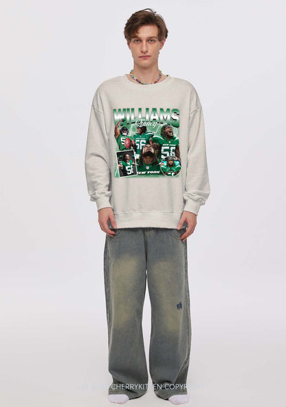 Green Williams Y2K Super Bowl Washed Sweatshirts Cherrykitten