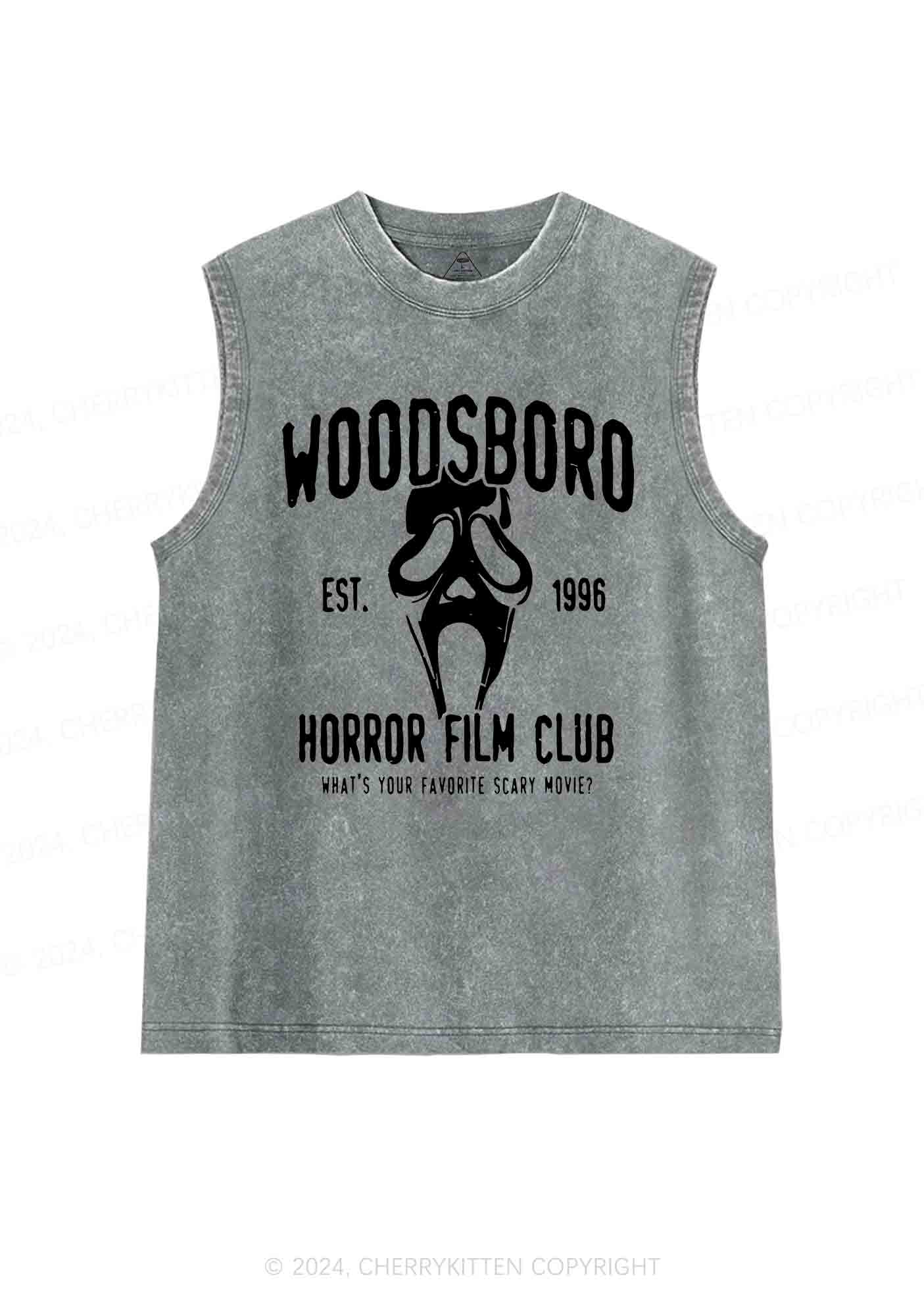 Horror Film Club Halloween Y2K Washed Tank Cherrykitten