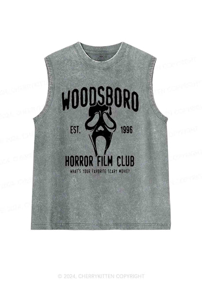 Horror Film Club Halloween Y2K Washed Tank Cherrykitten