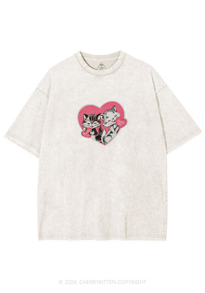 You Are So Purrty Y2K Valentine's Day Washed Tee Cherrykitten