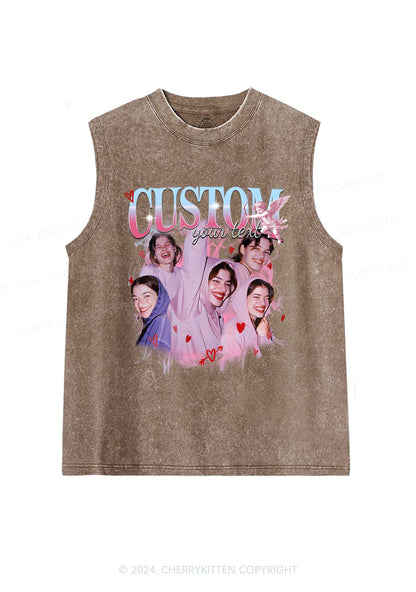 Cupid Custom Portrait Y2K Valentine's Day Washed Tank Cherrykitten