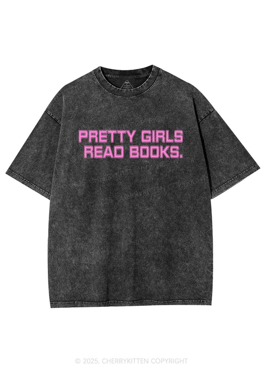 Pretty Girls Read Books Y2K Washed Tee Cherrykitten