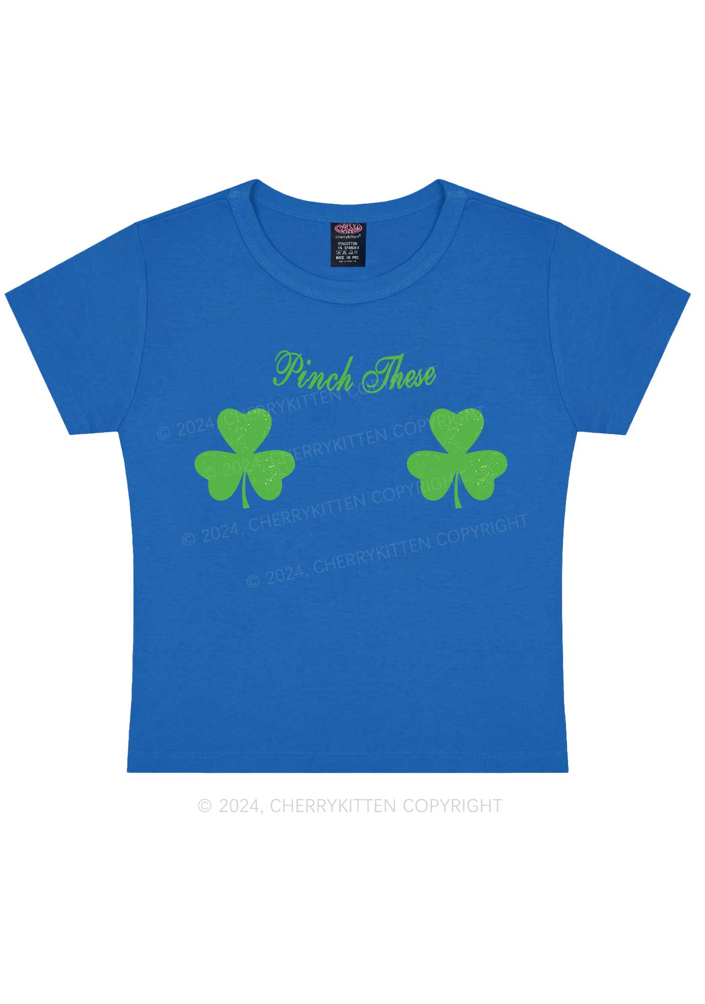 Pinch These St Patricks Y2K Baby Tee Cherrykitten