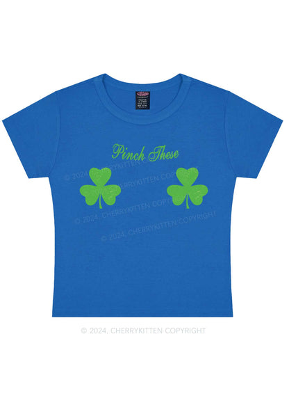 Pinch These St Patricks Y2K Baby Tee Cherrykitten