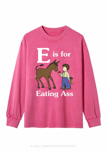 E Is For Eating Axx Y2K Washed Long Sleeves Cherrykitten