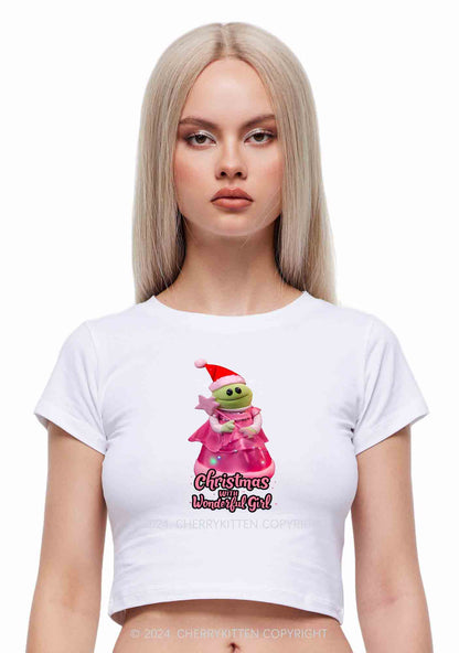 Christmas Wonderful Girl Y2K Baby Tee Cherrykitten