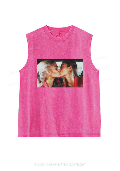 Girls Kiss Y2K Valentine's Day Washed Tank Cherrykitten