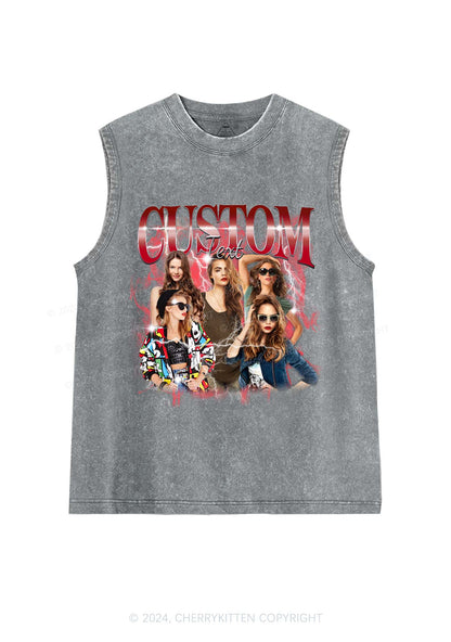 Custom Photo Vintage Y2K Washed Tank Cherrykitten