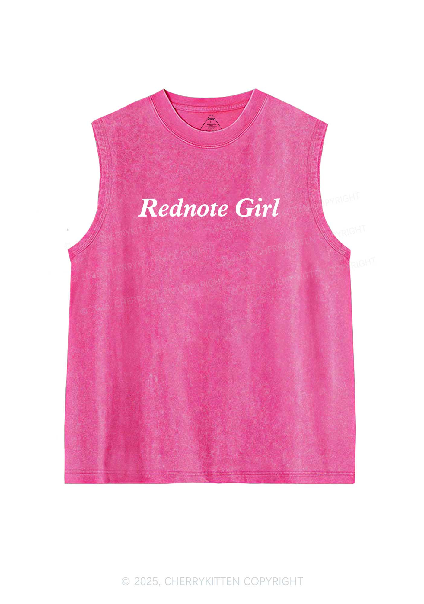 Rednote Girl Y2K Washed Tank Cherrykitten