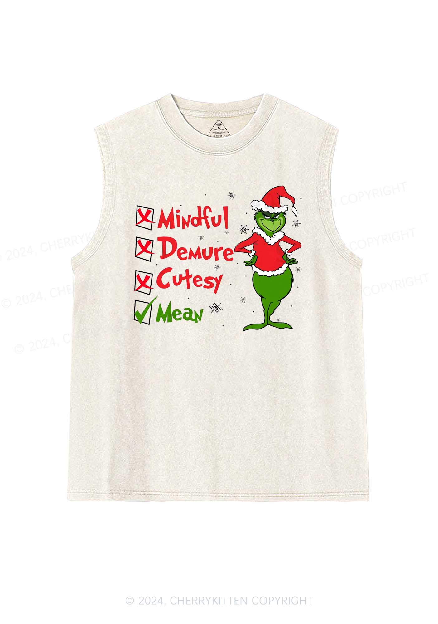 Christmas Mean Guy Y2K Washed Tank Cherrykitten