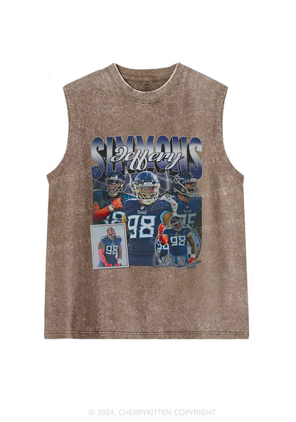 Blue JS Y2K Super Bowl Washed Tank Cherrykitten