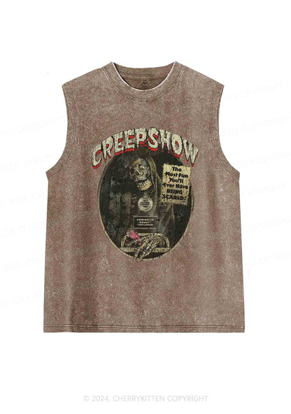 Halloween Creepshow Y2K Washed Tank Cherrykitten