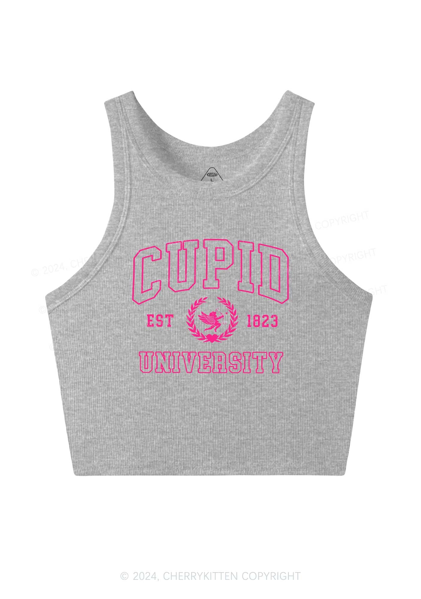 Cupid University Y2K Valentine's Day Crop Tank Top Cherrykitten