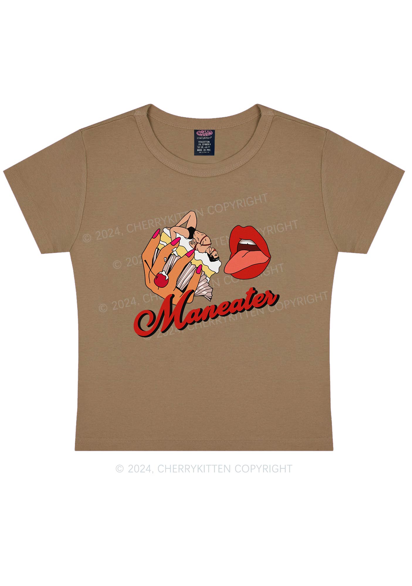 Maneater Mouth Y2K Baby Tee Cherrykitten