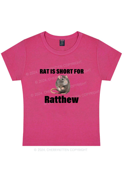 Rat Is For Ratthew Y2K Baby Tee Cherrykitten