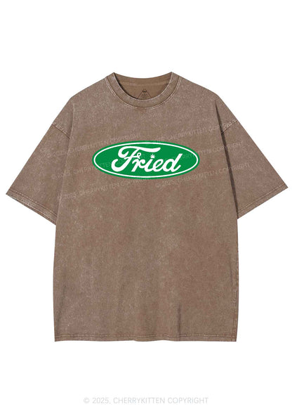 Green Fried Y2K Washed Tee Cherrykitten