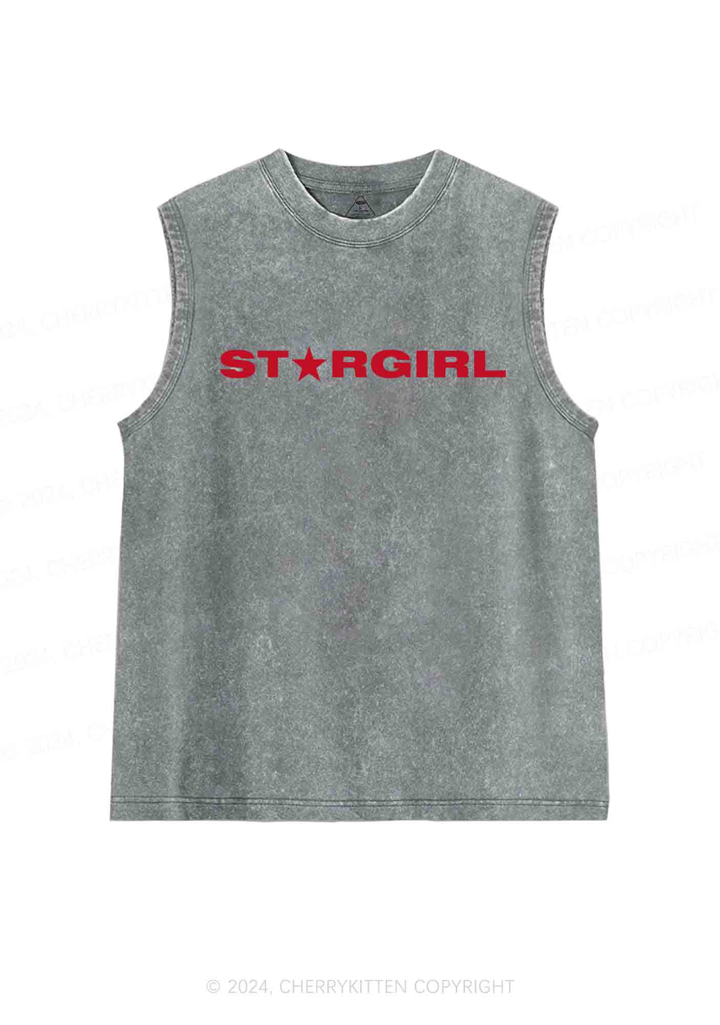 Red Stargirl Y2K Washed Tank Cherrykitten