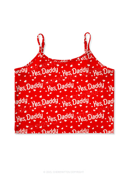 Yes Daddy Y2K Print Cami Crop Top Cherrykitten