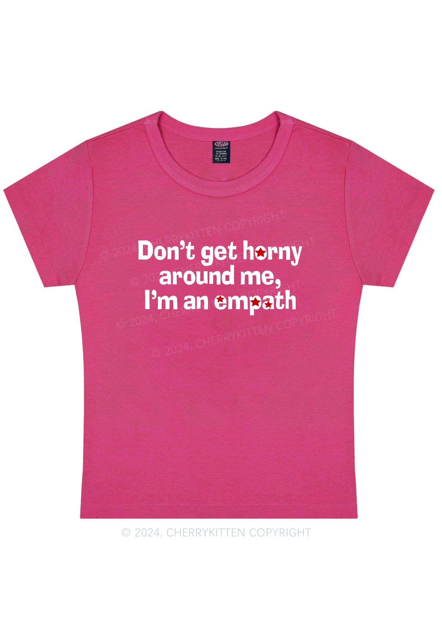 Don't Get Horny Around Me Y2K Baby Tee Cherrykitten