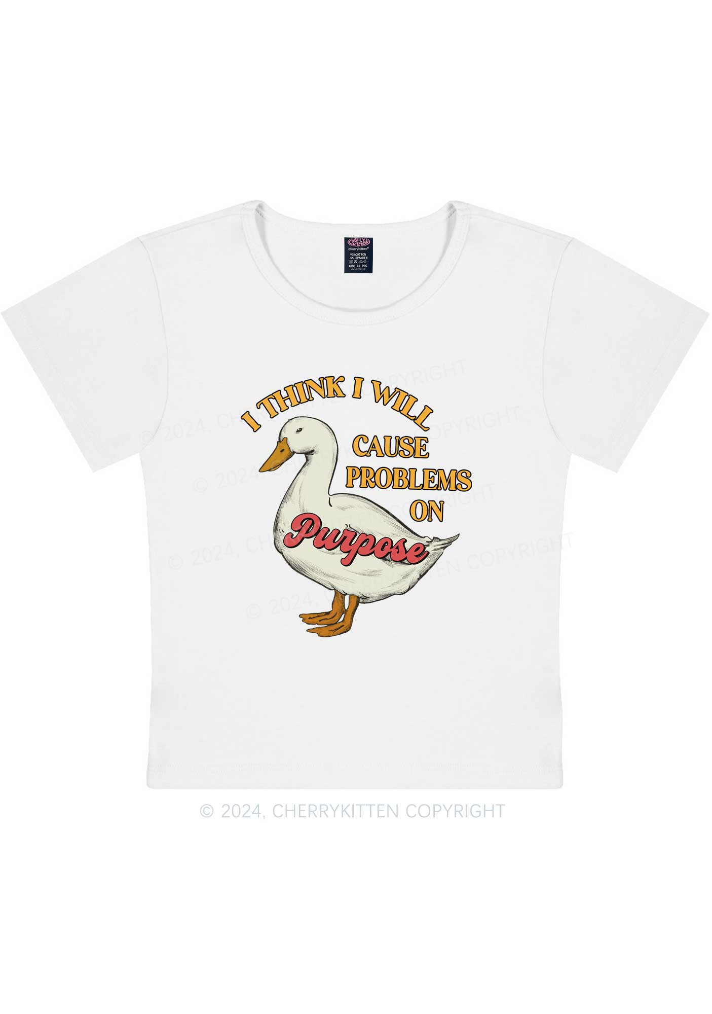 Cause Problems On Purpose Y2K Baby Tee Cherrykitten