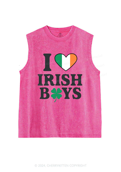 Irish Boy Shamrock St Patricks Y2K Washed Tank Cherrykitten