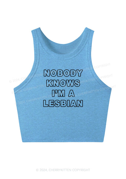 I'm A Lesbian Y2K Crop Tank Top Cherrykitten