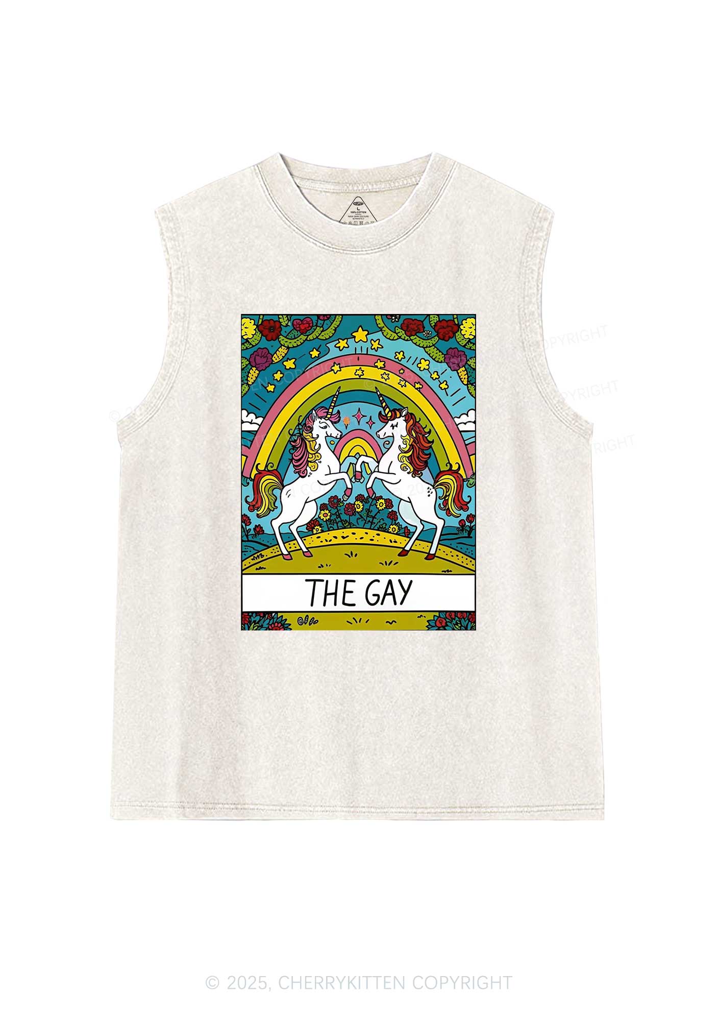 The Gay Unicorn Y2K Washed Tank Cherrykitten