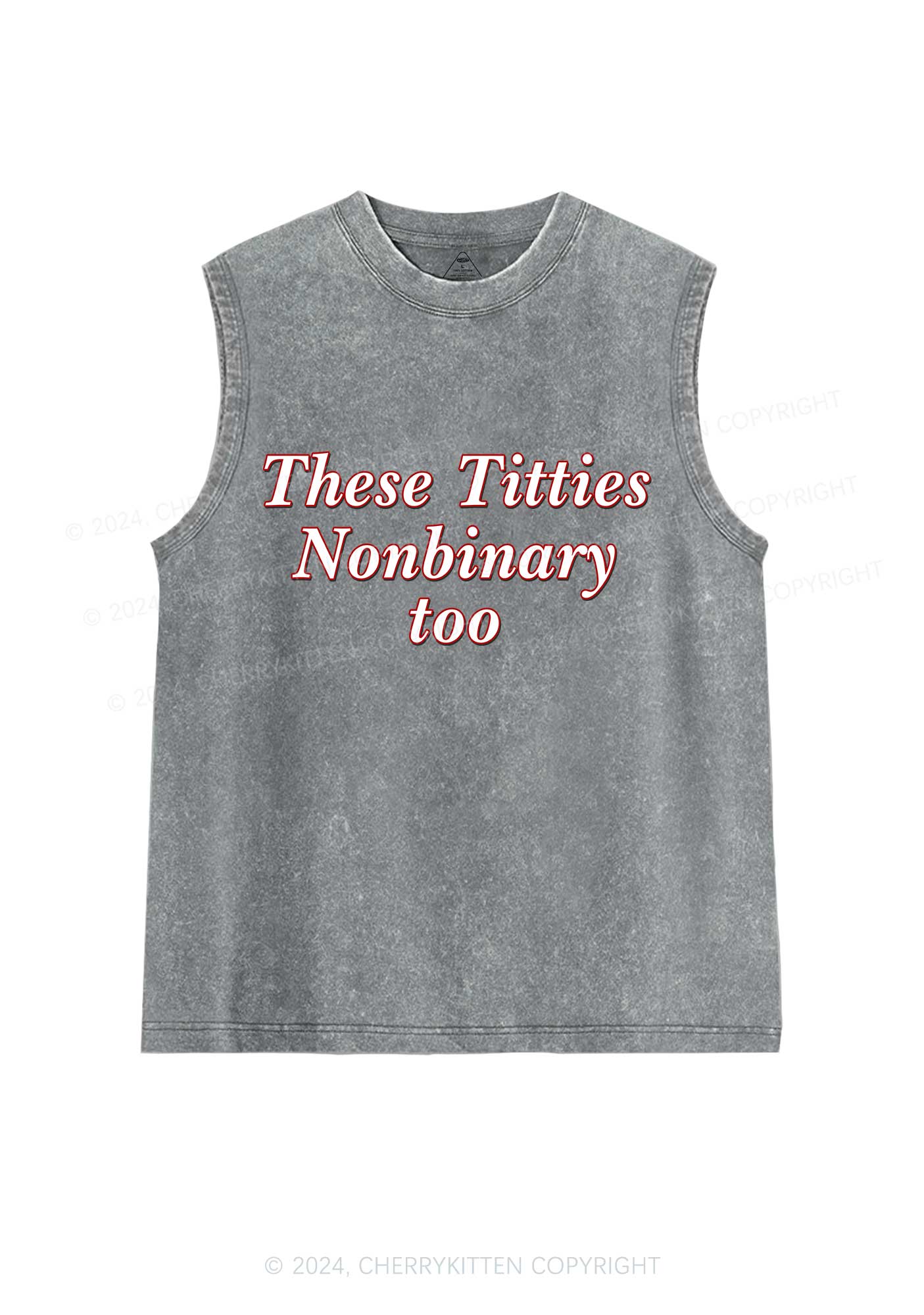 Txtties Nonbinary Too Y2K Washed Tank Cherrykitten