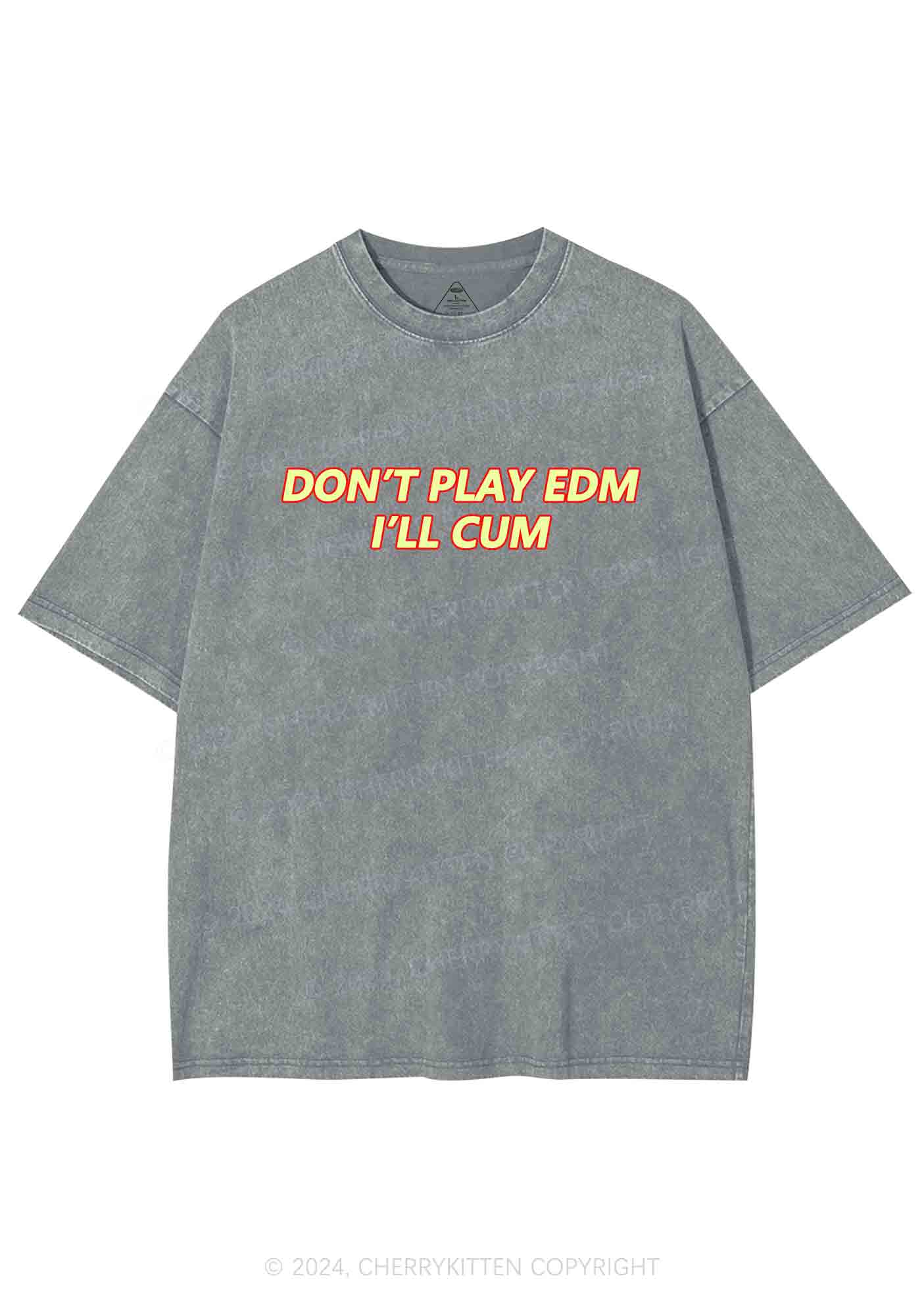 Dont Play Edm Y2K Washed Tee Cherrykitten