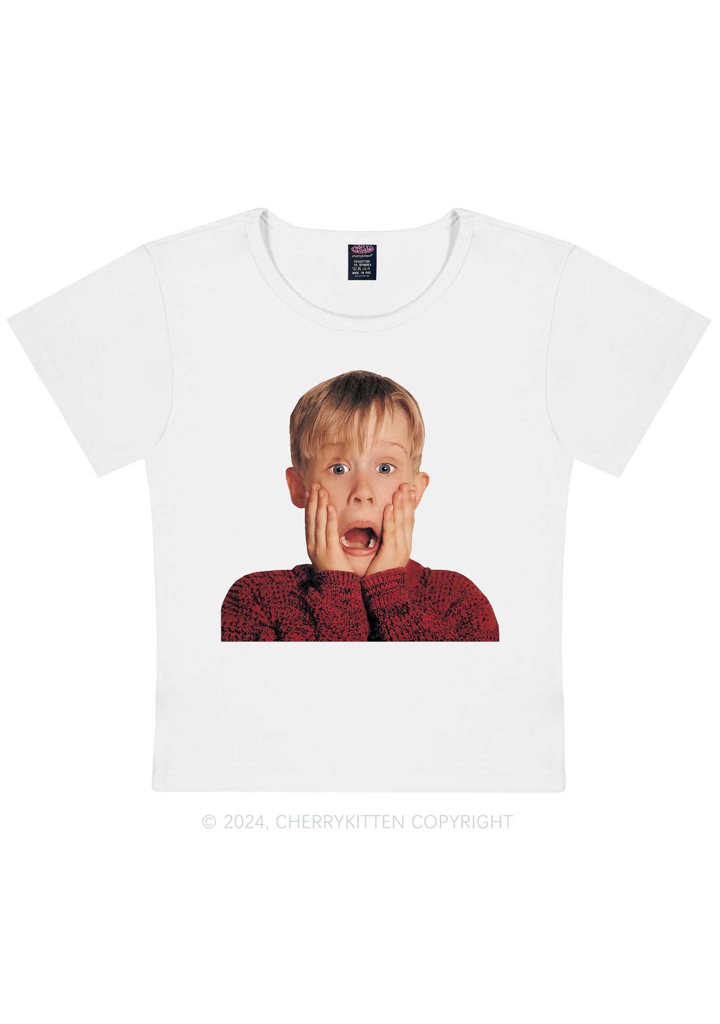 Christmas At Home Alone Y2K Baby Tee Cherrykitten