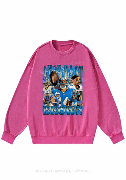 Brown Football Y2K Super Bowl Washed Sweatshirts Cherrykitten