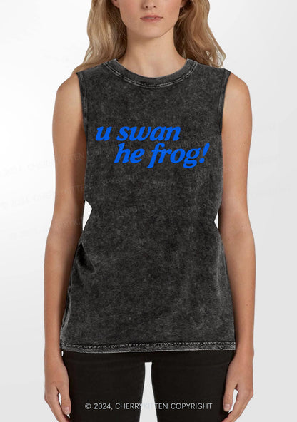 U Swan He Frog Y2K Washed Tank Cherrykitten