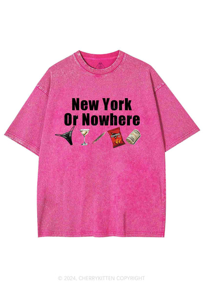 New York Or Nowhere Y2K Washed Tee Cherrykitten