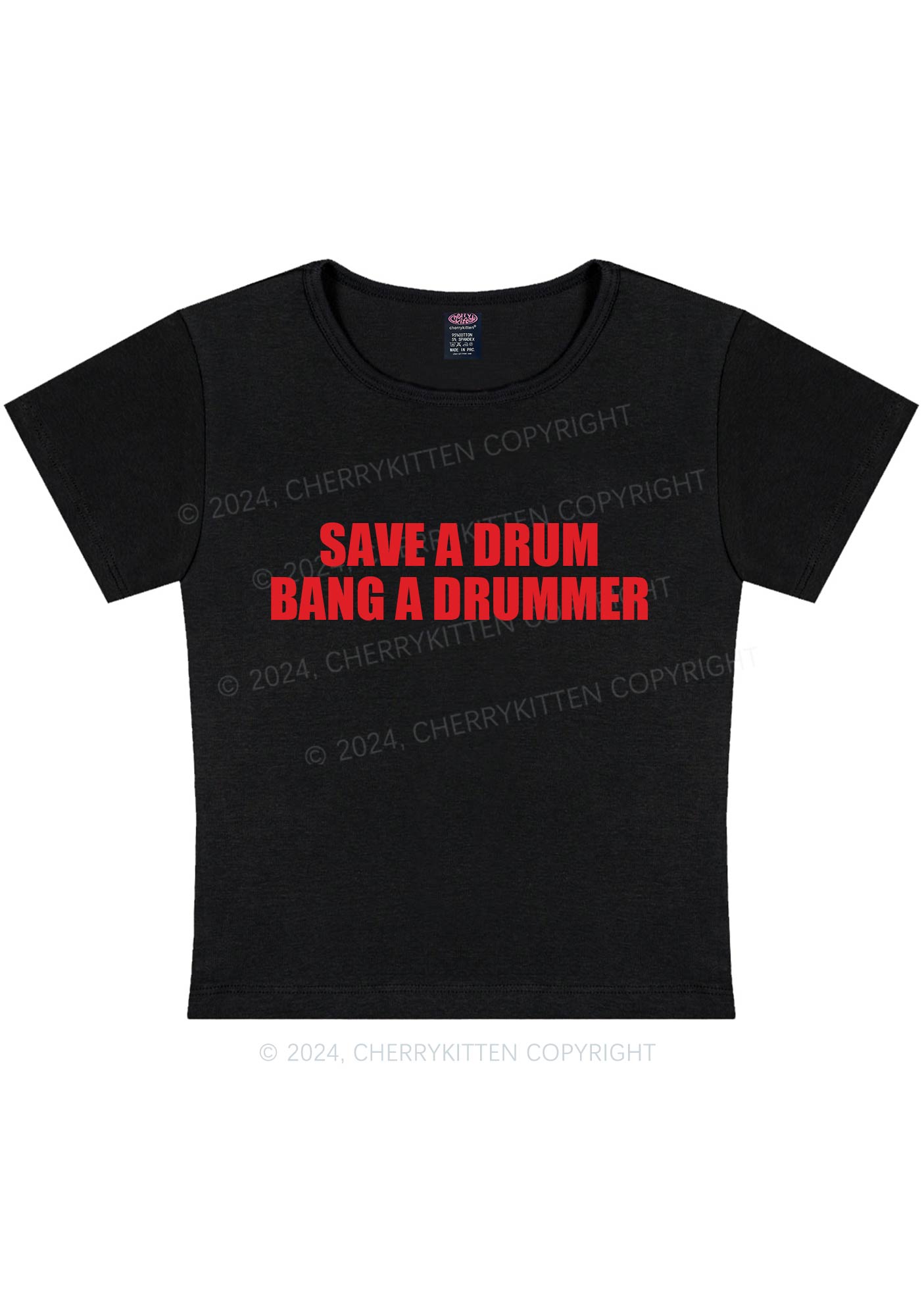 Save A Drum Y2K Baby Tee Cherrykitten