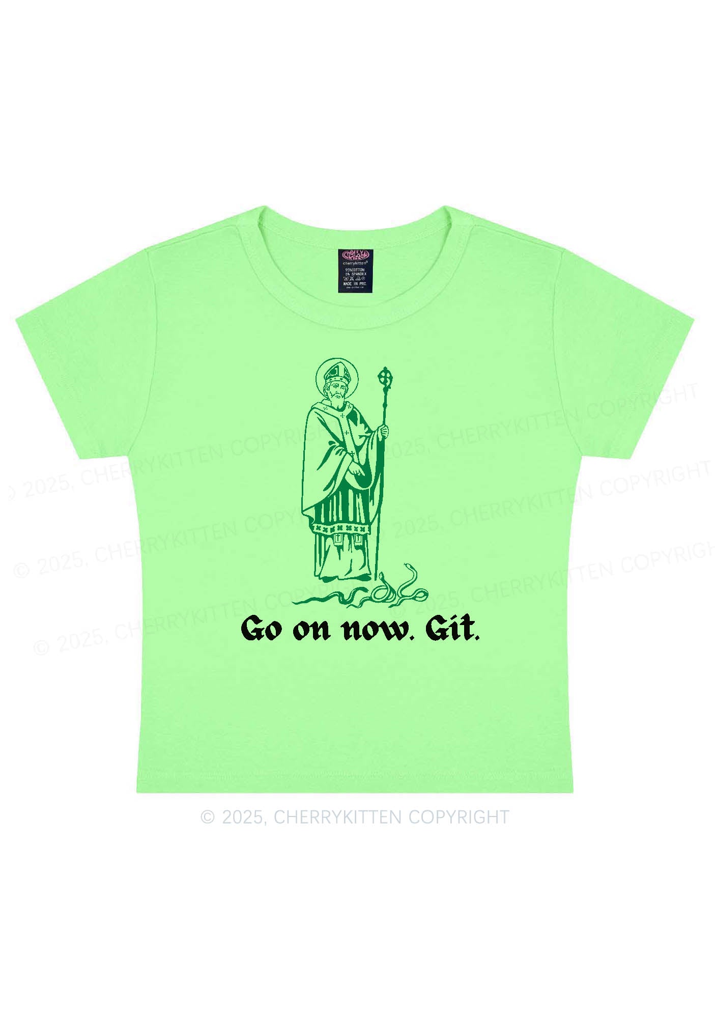 Go On Now Git St Patricks Y2K Baby Tee Cherrykitten