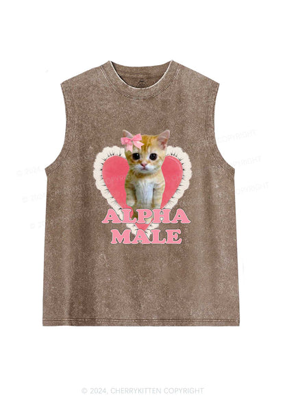 Alpha Male Kitten Y2K Washed Tank Cherrykitten