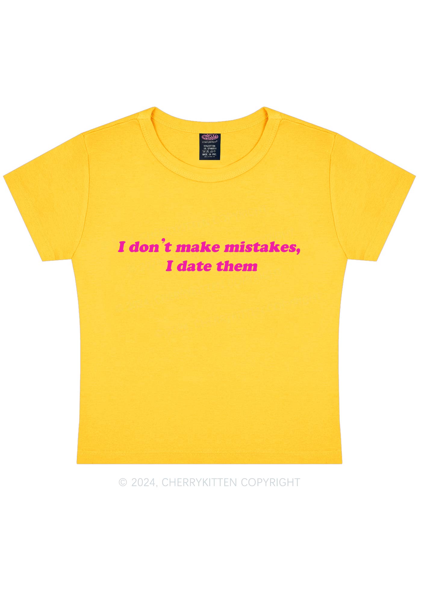 I Don't Make Mistakes Y2K Baby Tee Cherrykitten