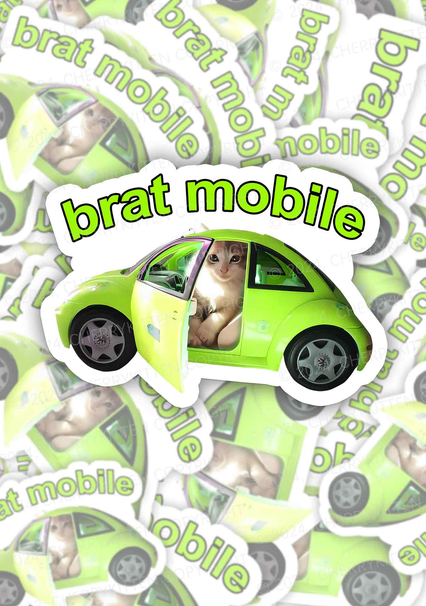 Brat Mobile 1Pc Y2K Sticker Cherrykitten