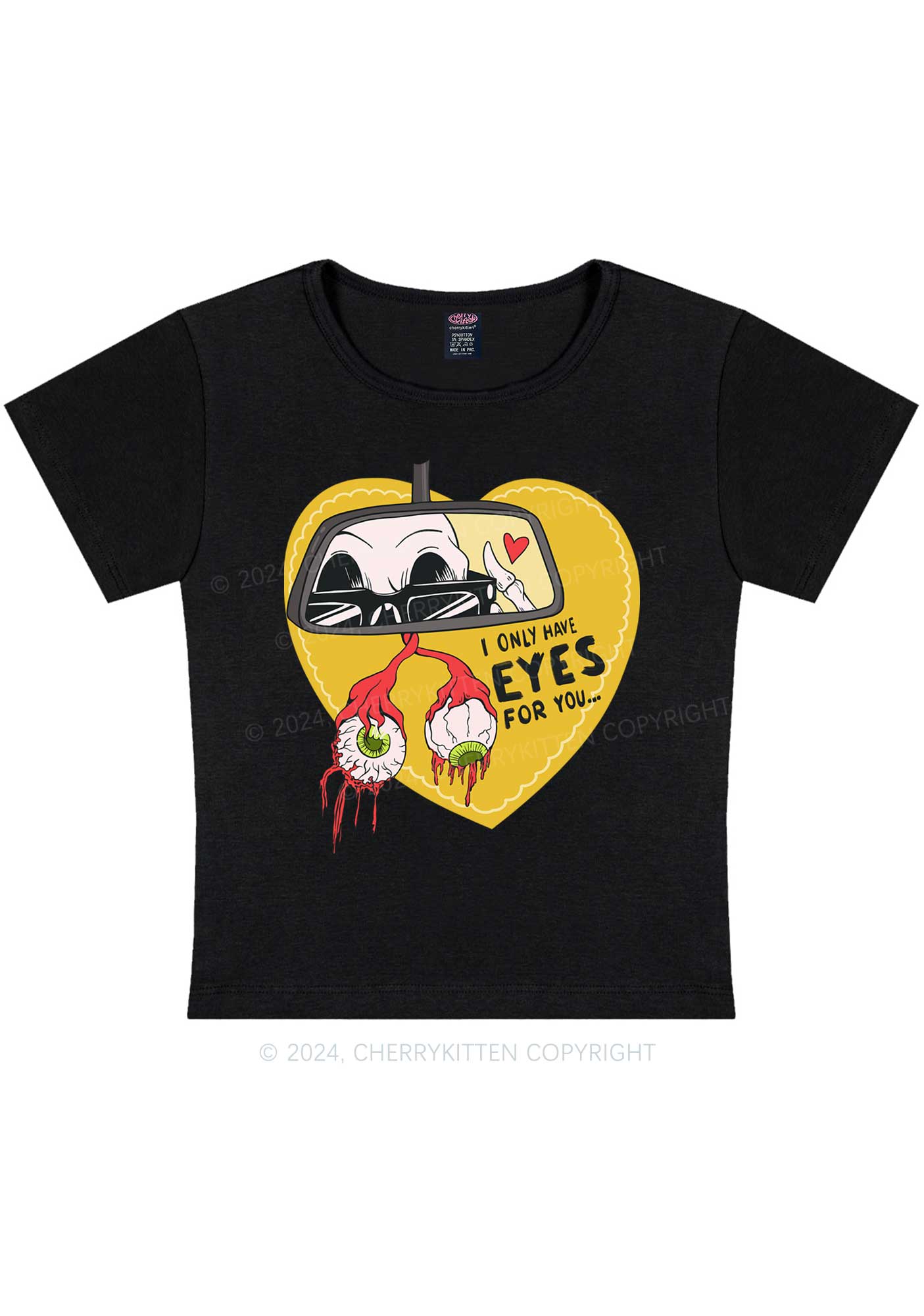 Halloween Eyes For You Y2K Baby Tee Cherrykitten