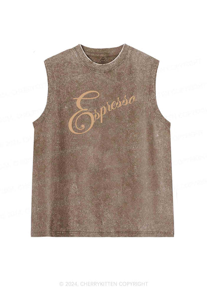 Espresso Y2K Washed Tank Cherrykitten