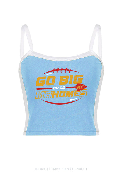 Go Big Y2K Super Bowl Color Block Crop Cami Top Cherrykitten