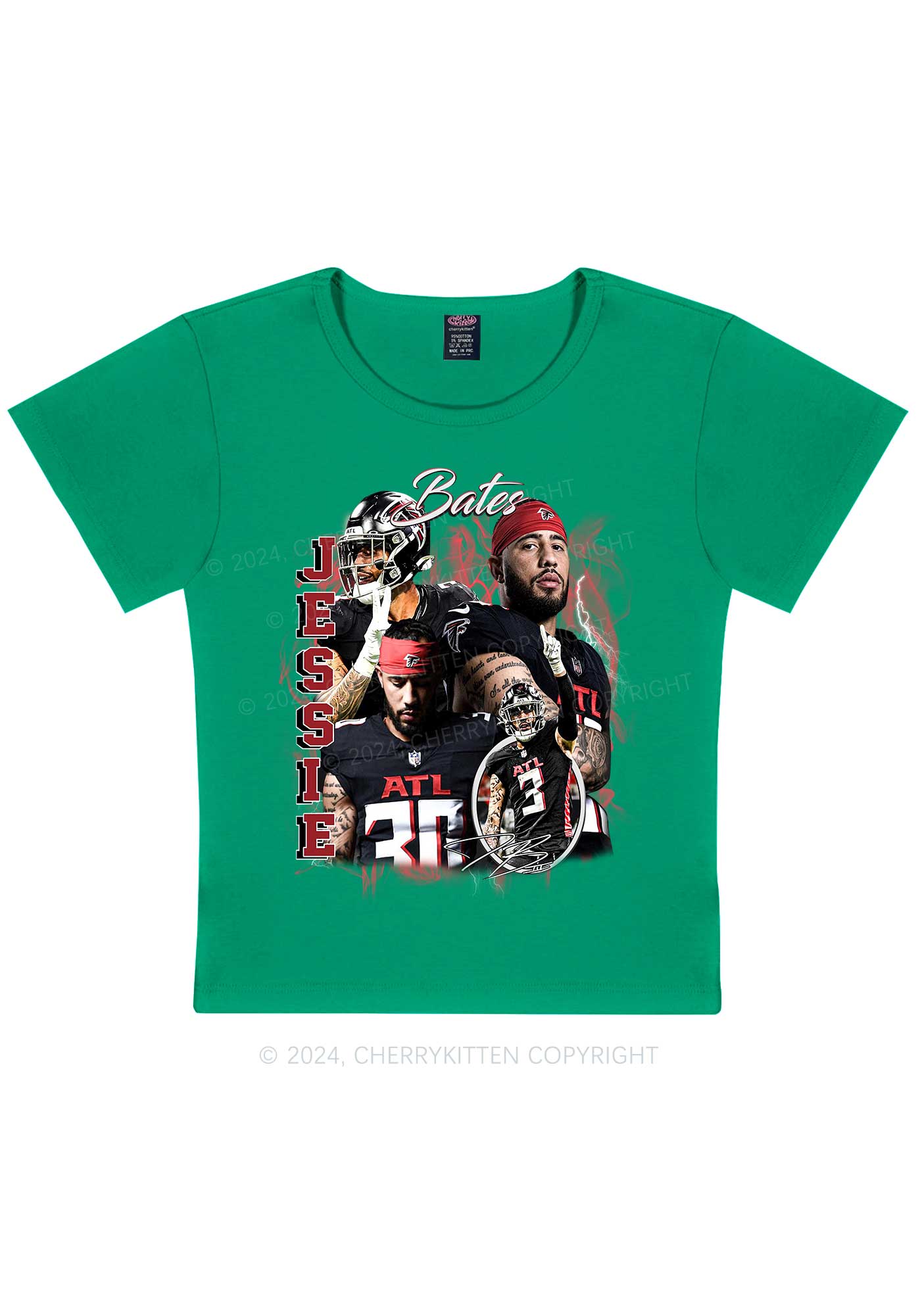 Red Jessie Y2K Super Bowl Baby Tee Cherrykitten