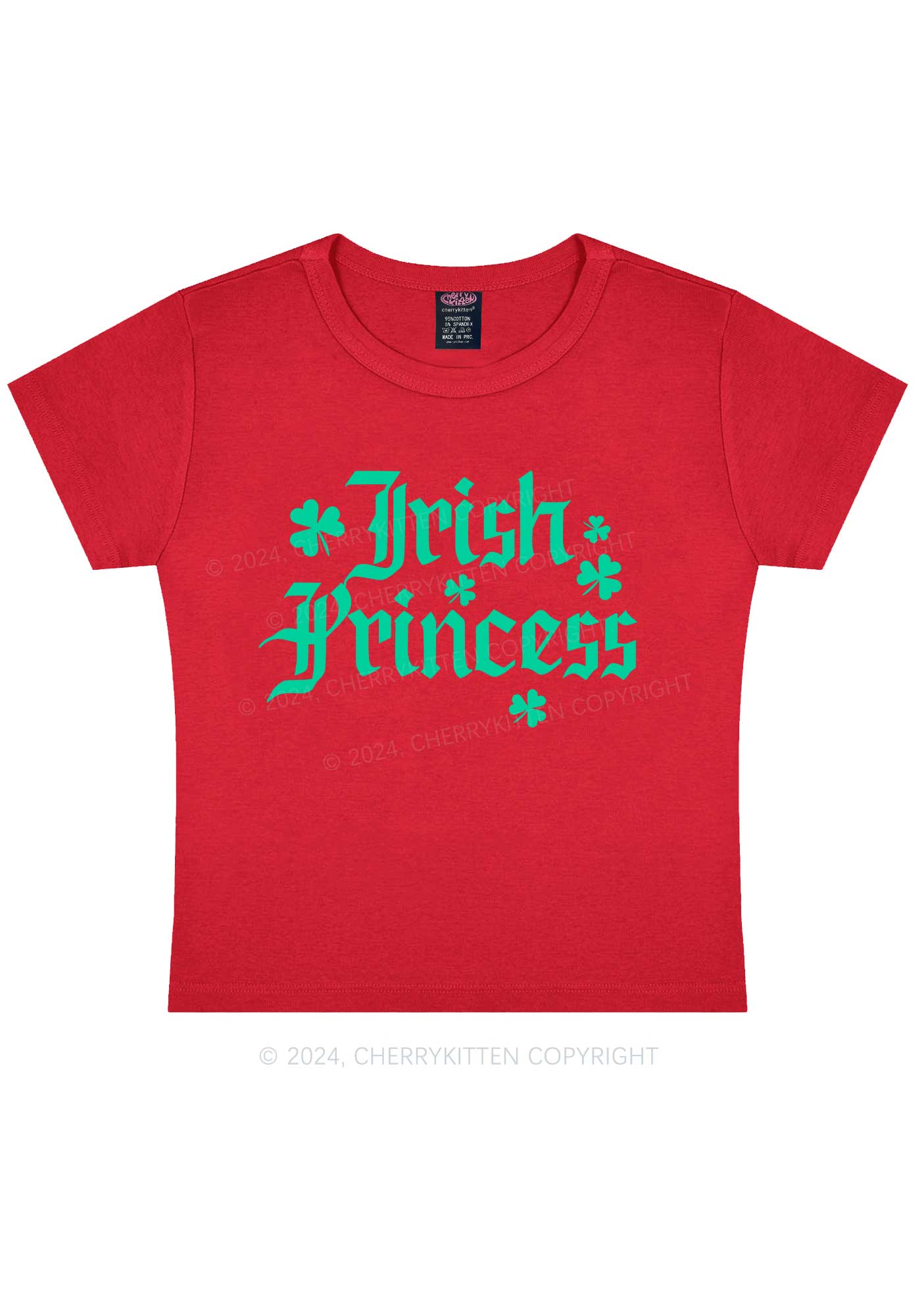 Irish Princess St Patricks Y2K Baby Tee Cherrykitten