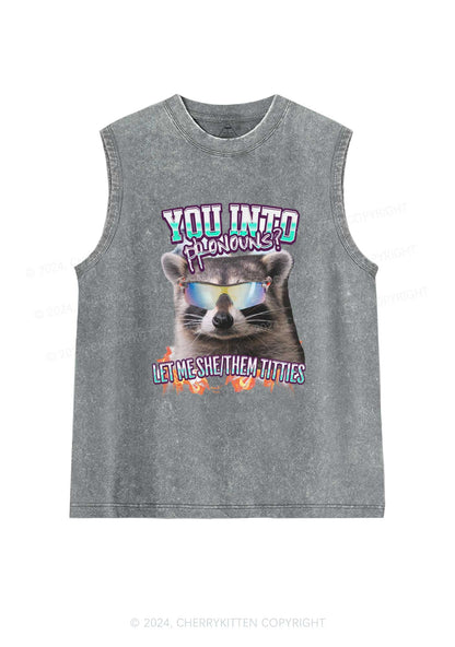 You Into Pronouns Y2K Washed Tank Cherrykitten