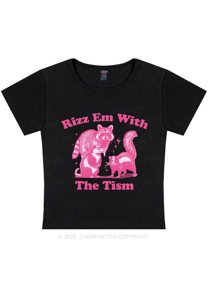 Rizz Em The Tism Y2K Baby Tee Cherrykitten