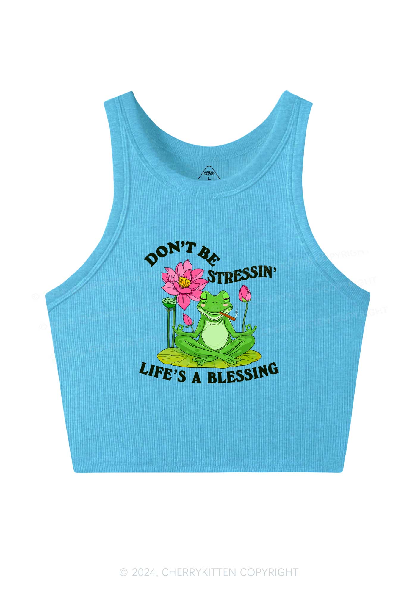 Dont Be Stressin Frog Y2K Crop Tank Top Cherrykitten